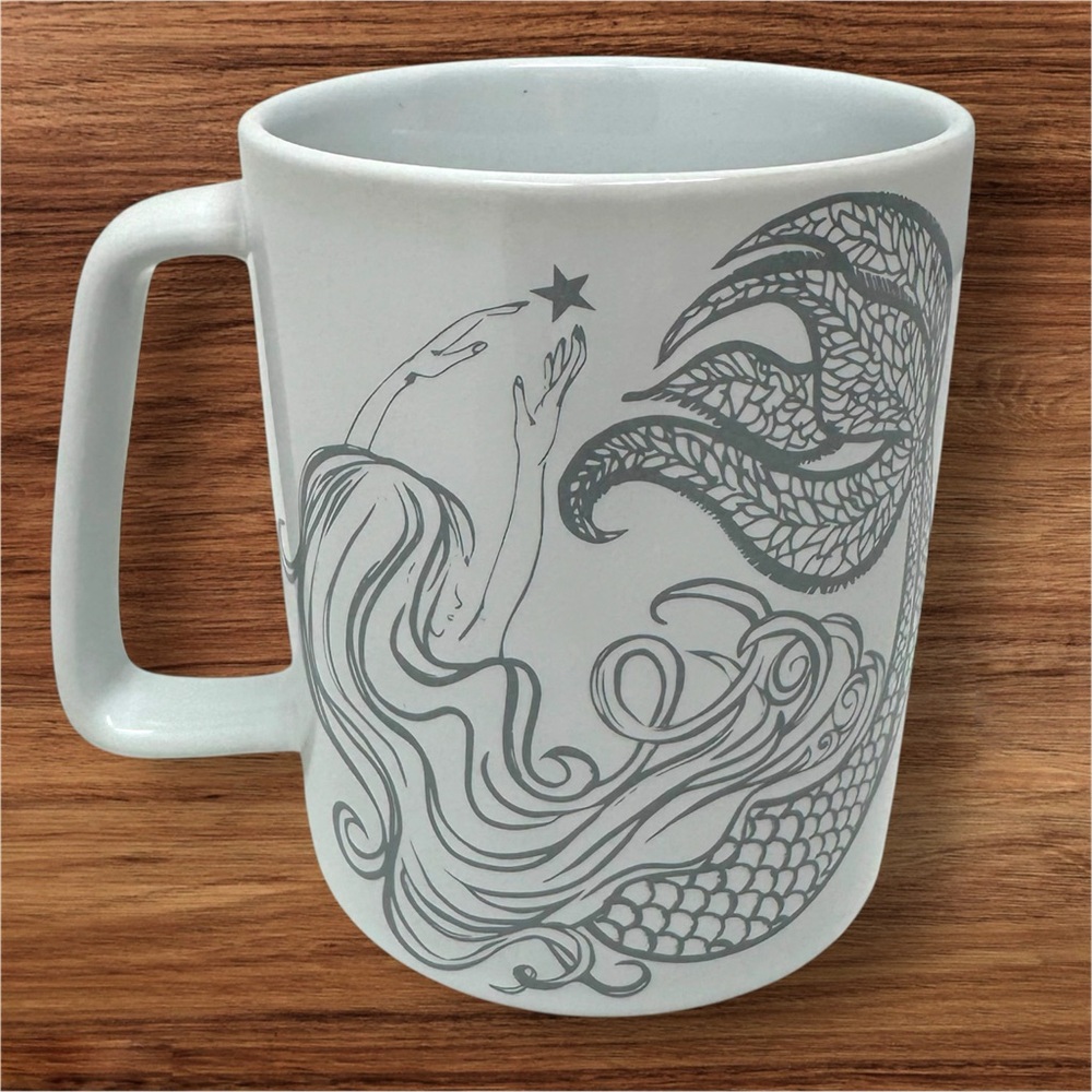 Starbucks 2020 Siren Mug 11 oz White & Gray Mermaid Tail Coffee Cup - Picture 2 of 4